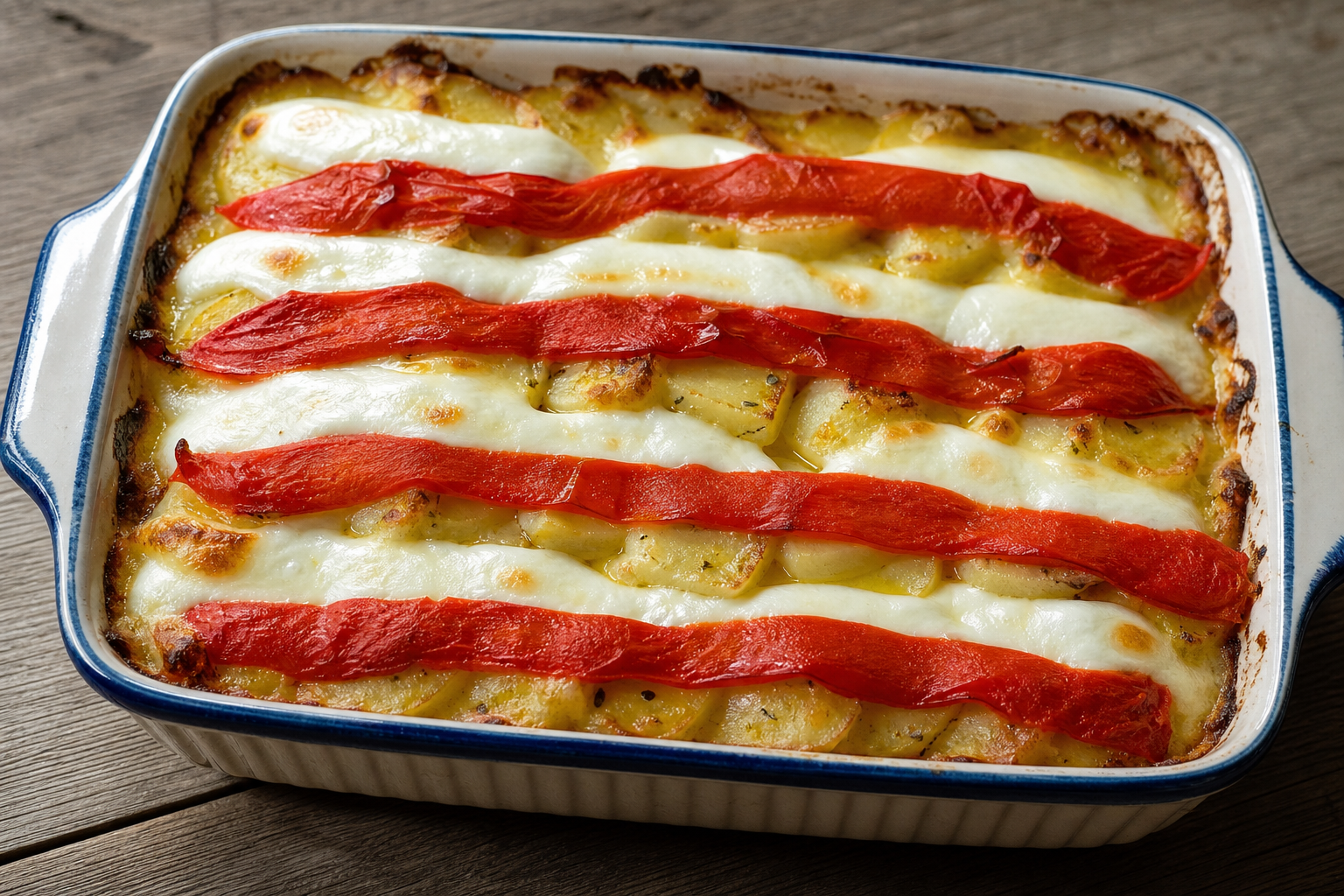 Stars and Stripes-aardappelgratin. Gebaseerd op: Pentagon ontslaat leiding van militaire krant