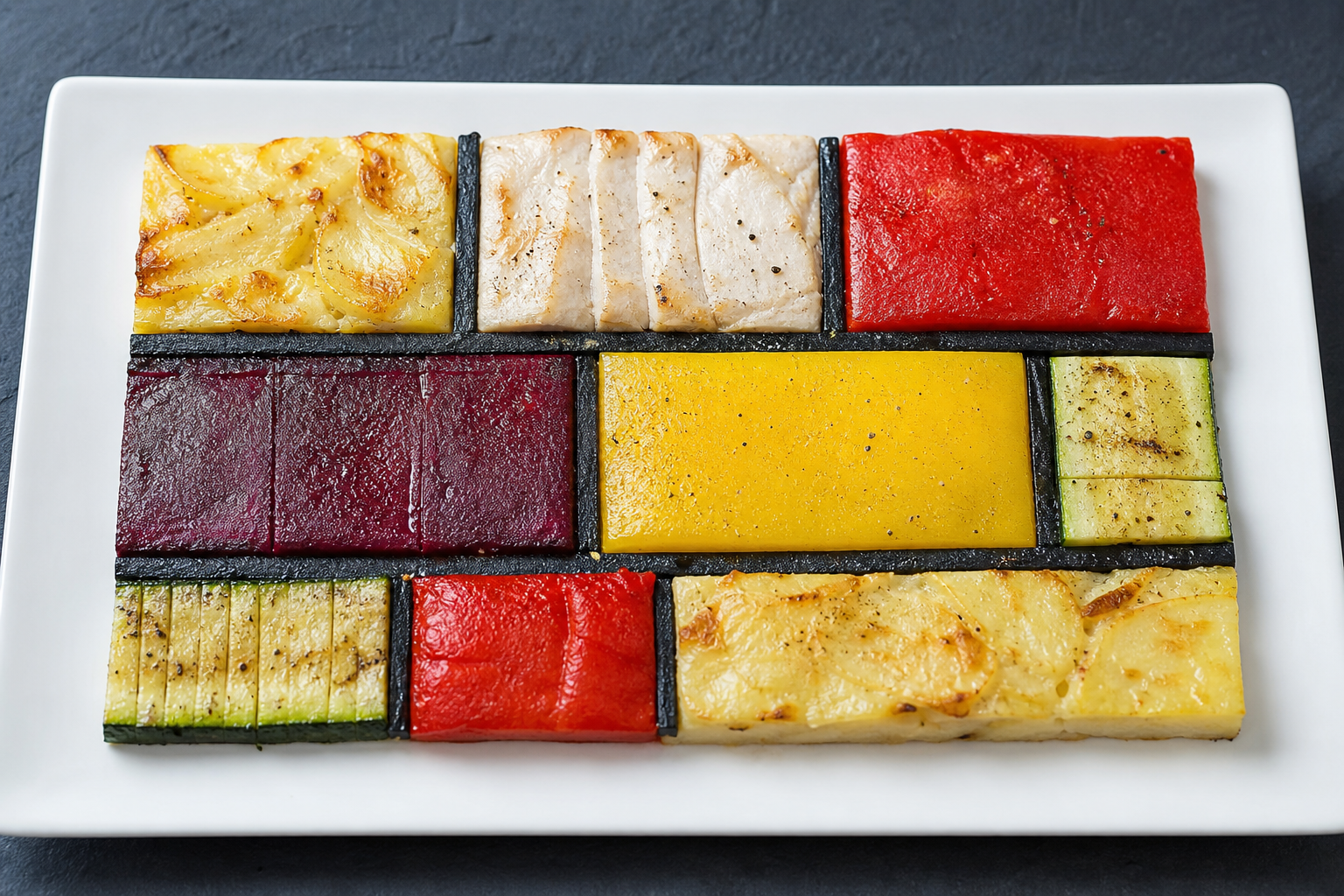Composition on the Plate. Based on: Rare Work by Mondrian Soon to Go Under the Hammer in London