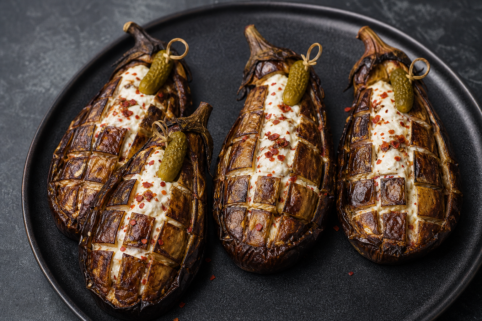 Mock Grenade of Spicy Eggplant. Based on: Prisoner (34) Freed by Masked Men During Doctor's Visit in Essen